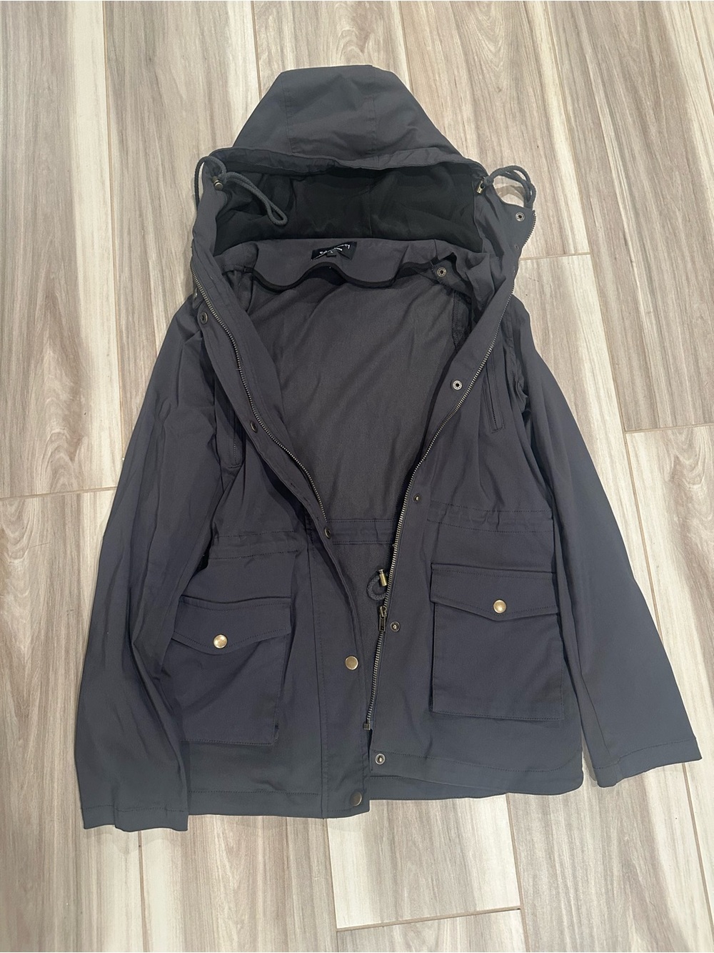Society Black Hooded Utility Jacket
